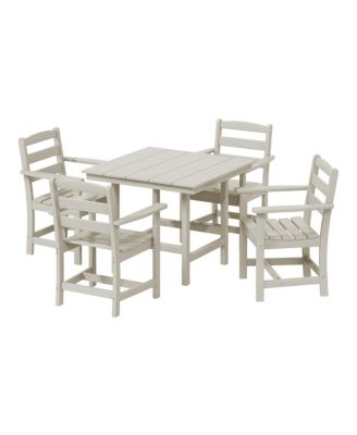 5-Piece HDPE Outdoor Square Patio Dining Table Set with Armchairs