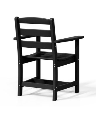 5-Piece HDPE Outdoor Square Patio Dining Table Set with Armchairs