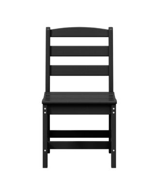 5-Piece HDPE Outdoor Square Patio Dining Table Set with Armless Side Chairs