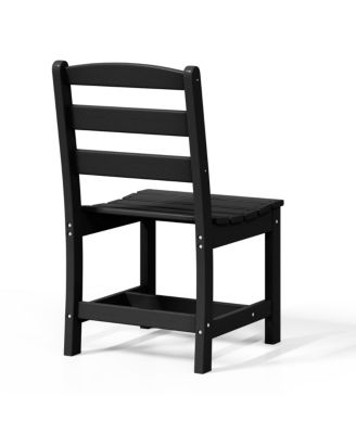 5-Piece HDPE Outdoor Square Patio Dining Table Set with Armless Side Chairs