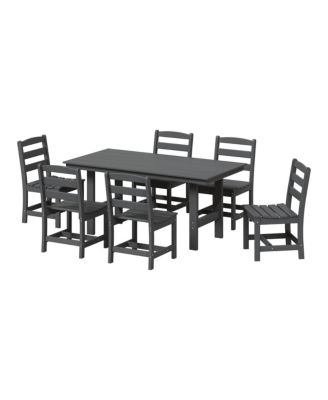 7-Piece HDPE Outdoor Rectangular Patio Dining Table Set with Side Chairs