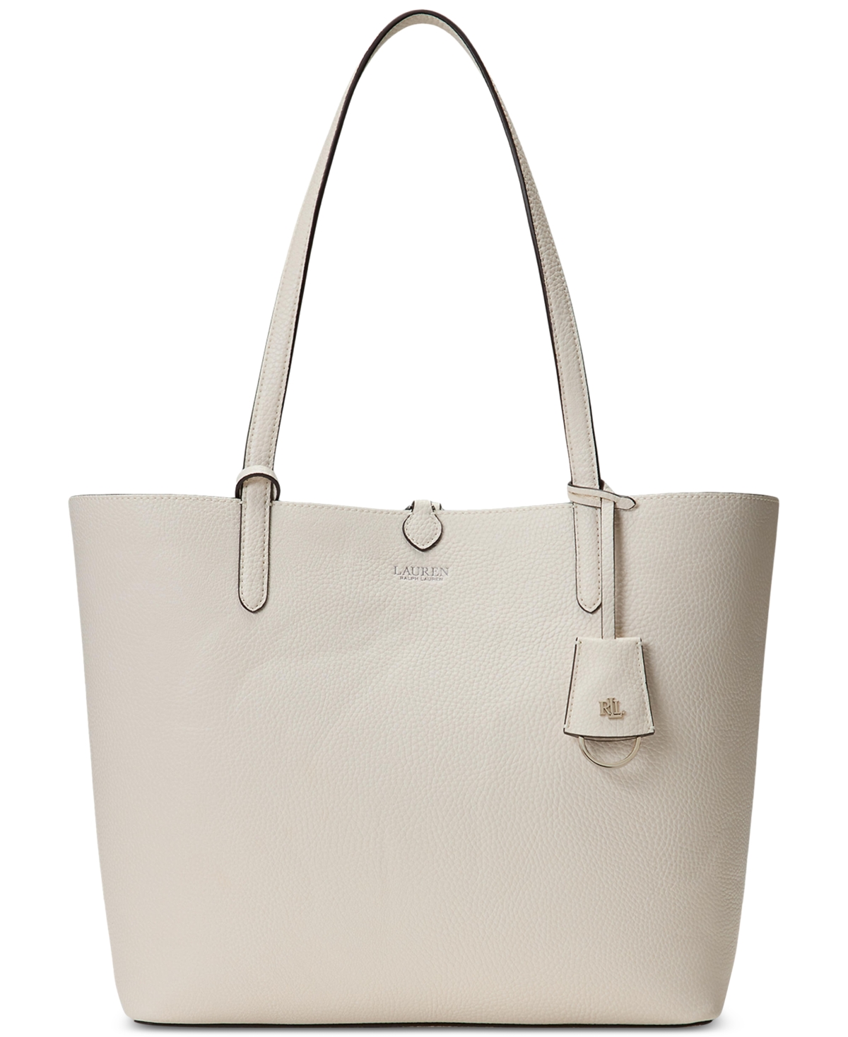 Ralph Lauren Large Reversible Tote Bag In Soft White,beaumont Plaid