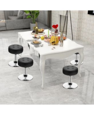 Adjustable 360 Swivel Storage Vanity Stool with Removable Tray