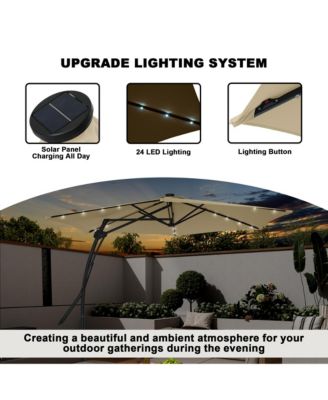 10ft Outdoor Patio Cantilever Umbrella with Waterproof and UV Resistant