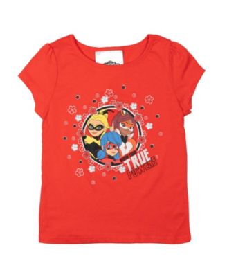 Girls Ladybug Rena Rouge Queen Bee T-Shirt, Skirt and Satin Headband 3 Piece Outfit Set to