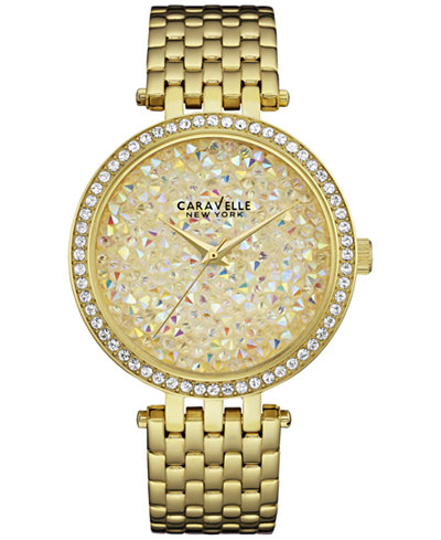 Caravelle New York by Bulova Women's Gold-Tone Stainless Steel Bracelet Watch 38mm 44L184