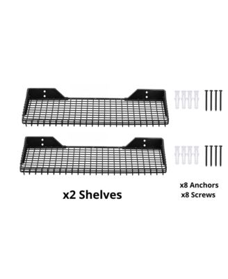 24"x12" Garage Wall Shelves, 2 Pack, Black