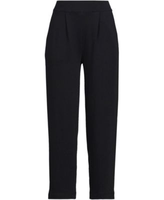 Women's Sport Knit High Rise Pleated Straight Leg Crop Pants