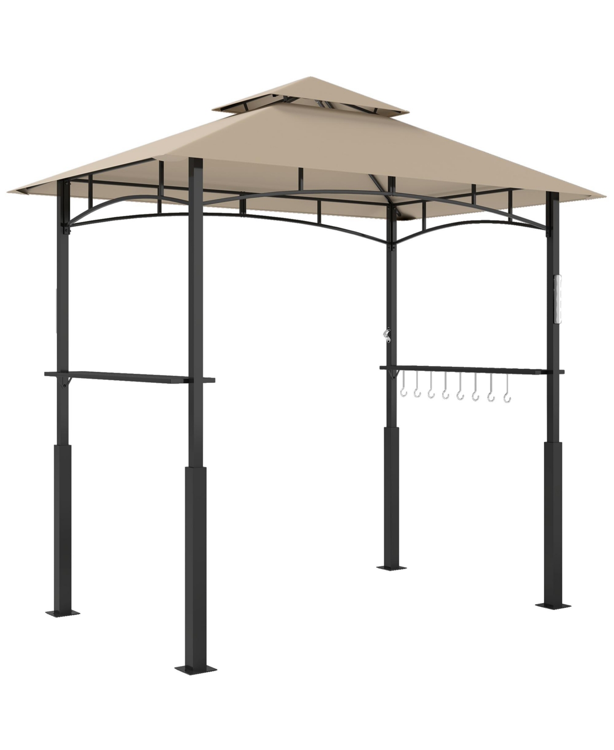 8' x 5' Grill Gazebo, 2-Tier Outdoor Bbq Gazebo, - Khaki