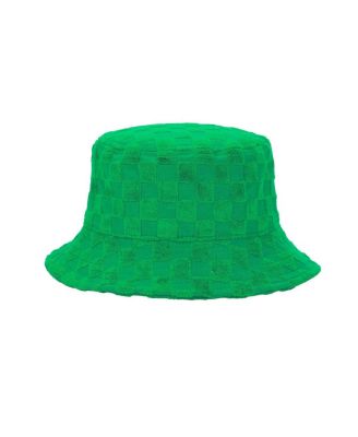 Men's Bros Luigi Logo Green Checkered Bucket Hat