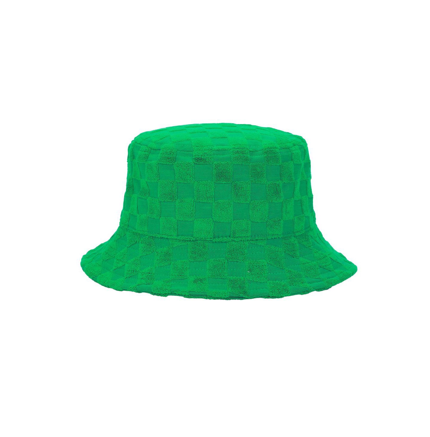 Мужская панама SUPER MARIO Bros Luigi Logo Green Checkered Bucket Hat — фото 4