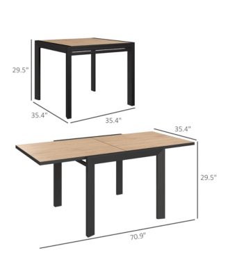 35.5"-71" Expandable Aluminum Outdoor Dining Table for 4-6 People