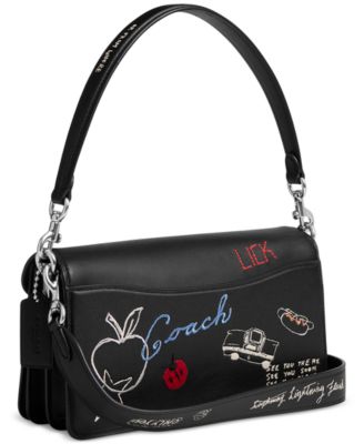 Tabby Small Leather Shoulder Bag 26 with Sketch Print 