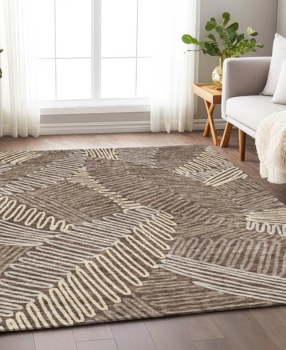 Addison Chantille Acn904 8'x10' Area Rug In Chocolate