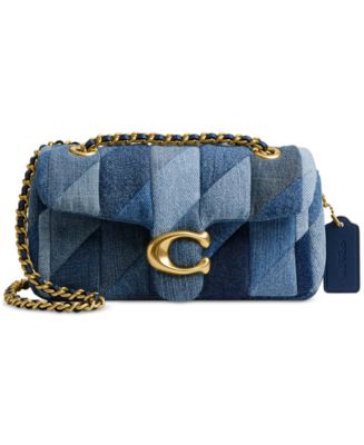 COACH Tabby Mini Denim Shoulder Bag 20 with Patchwork Quilting