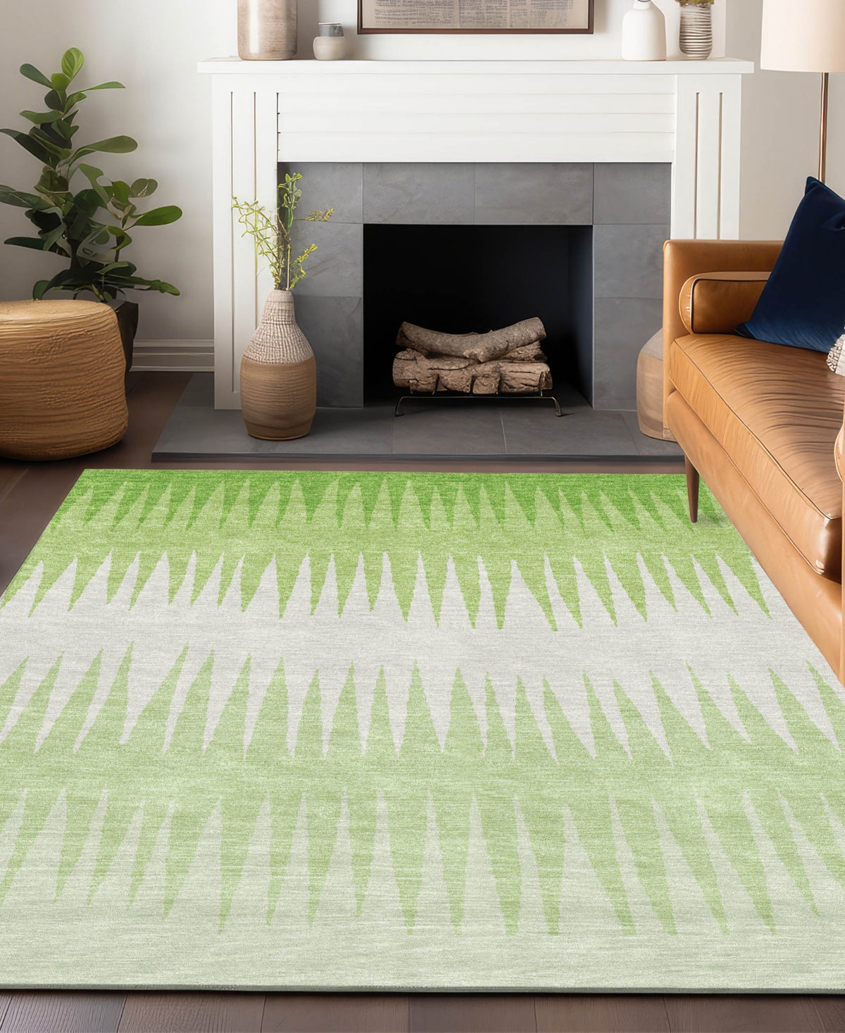 Shop Addison Chantille Machine Washable Acn886 10'x14' Area Rug In Lime