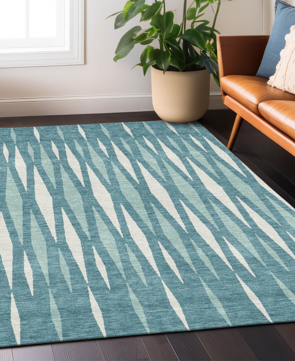 Addison Chantille Acn881 5'x7'6 Area Rug In Teal