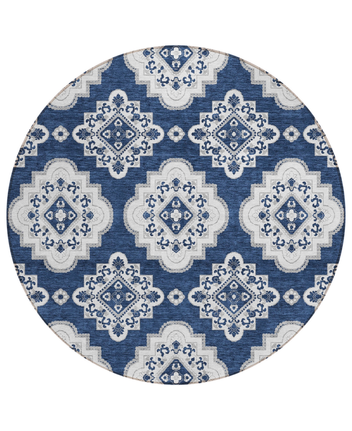Addison Chantille Acn878 8'x8' Round Area Rug In Navy