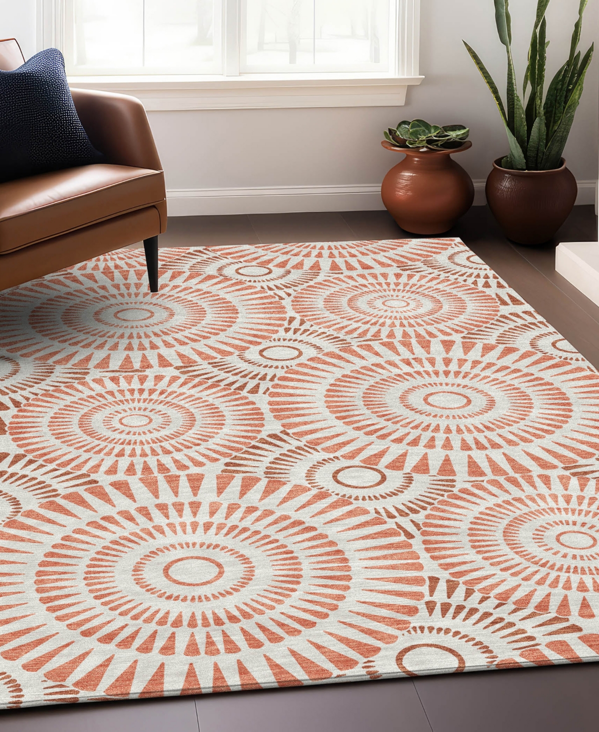 Addison Chantille Acn877 8'x10' Area Rug In Coral