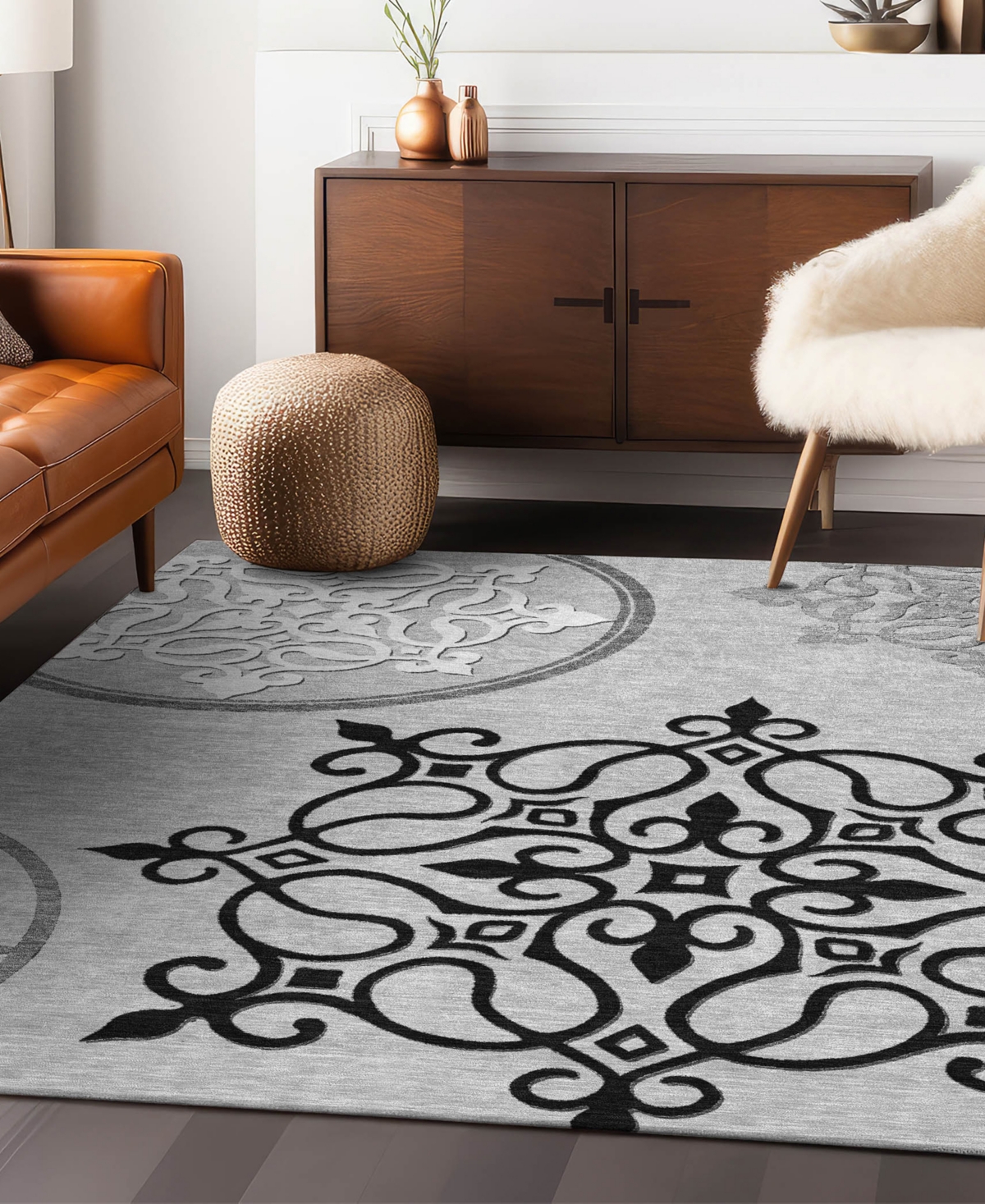 Addison Chantille Acn874 5'x7'6 Area Rug In Gray