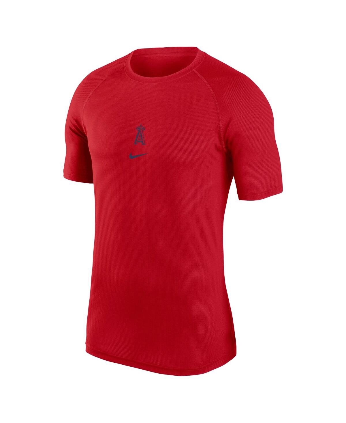 Nike Men's Red Los Angeles Angels Authentic Collection Performance Raglan T-shirt In Red