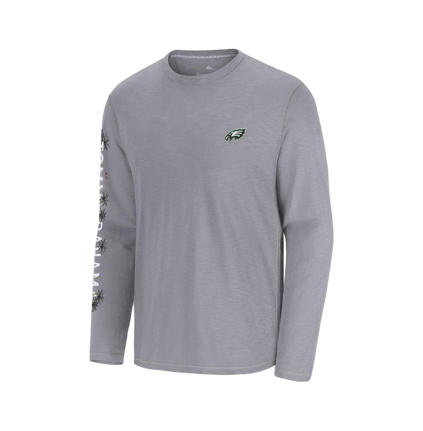 Мужская футболка Tommy Bahama Gray Philadelphia Eagles Oasis Endzone Lux Long Sleeve — фото 3