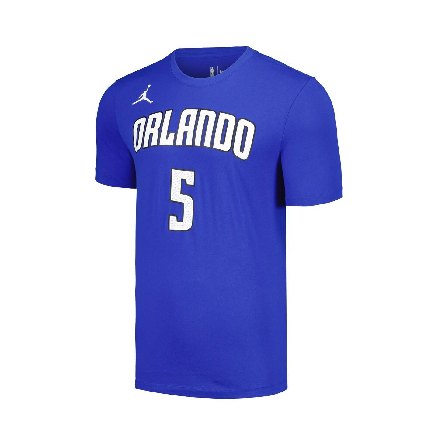 Мужская футболка Jordan Paolo Banchero Blue Orlando Magic 2022/23 Statement Edition Name and Number — фото 4