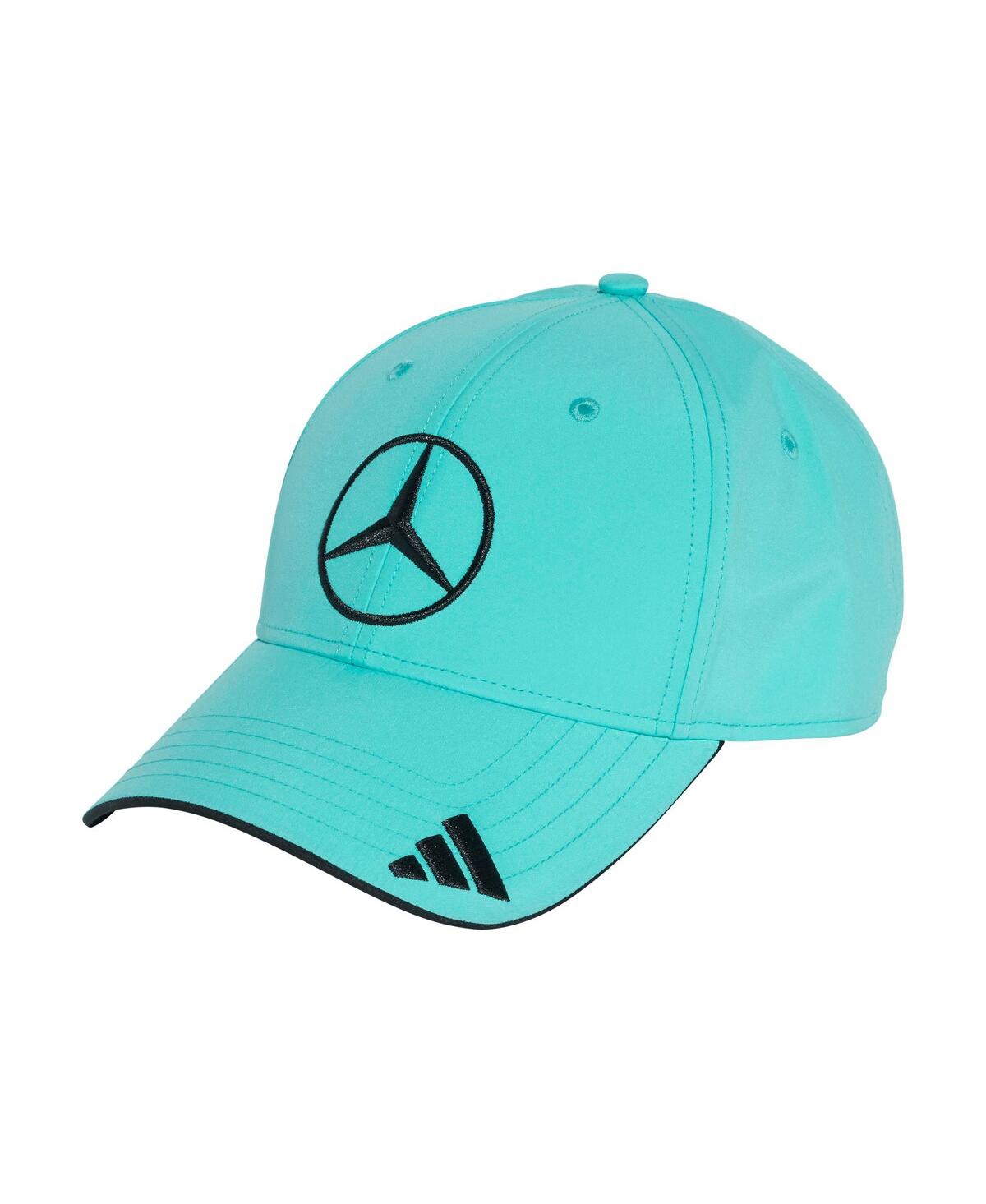 Men's White Mercedes-amg Petronas F1 Team Driver Wear Adjustable Hat - Aqua