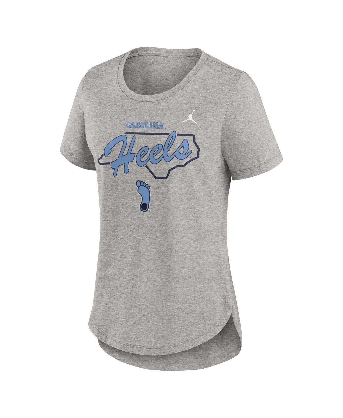 JORDAN WOMEN'S HEATHER GRAY NORTH CAROLINA TAR HEELS LOCAL CAMPUS LOCATION MANTRA TRI-BLEND T-SHIRT 