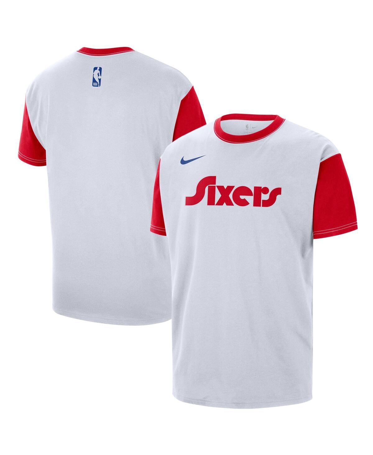 Nike Men's White Philadelphia 76ers 2024/25 City Edition Courtside Color Block T-shirt In White