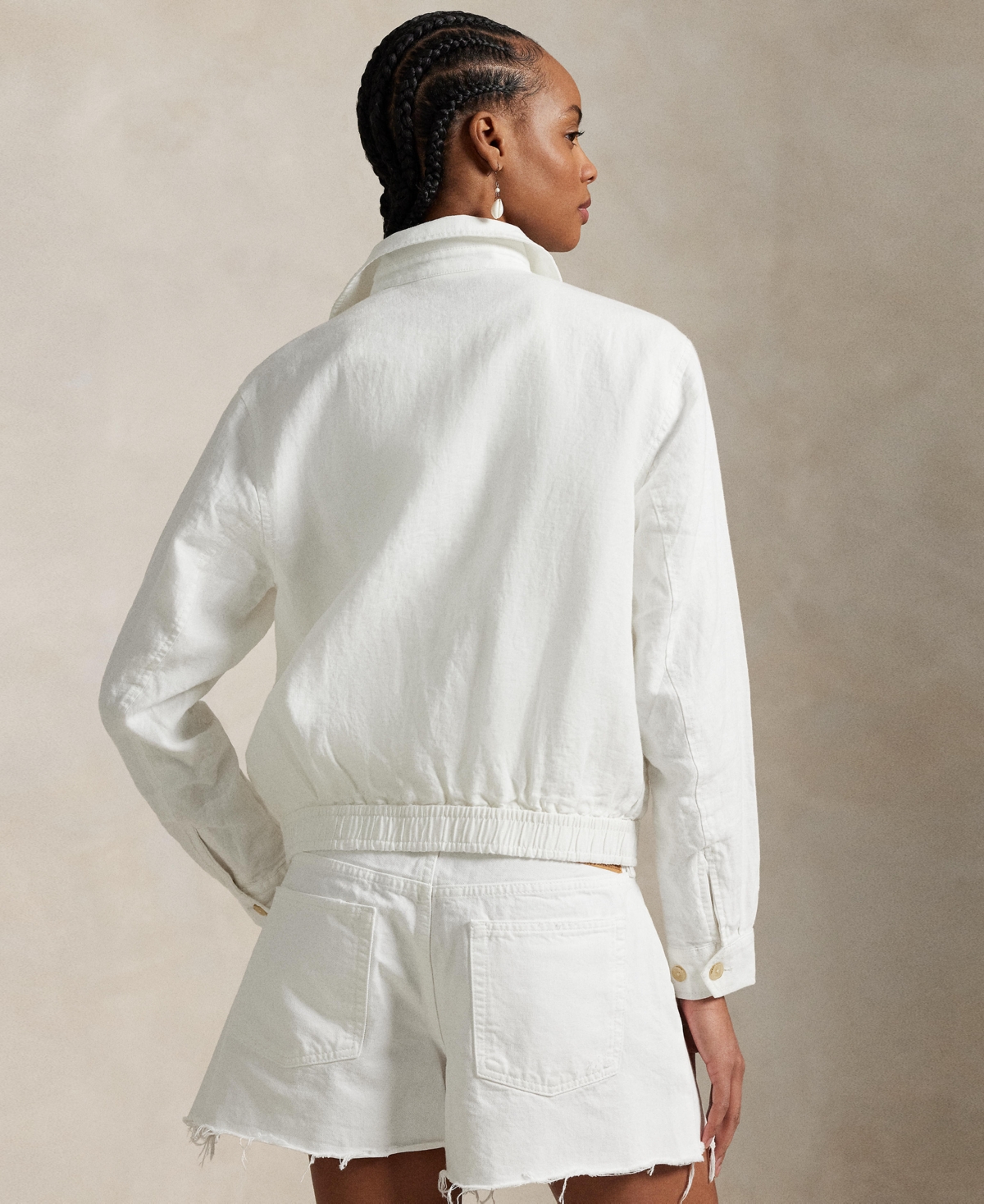 Polo Ralph Lauren Women's Linen Windbreaker In White