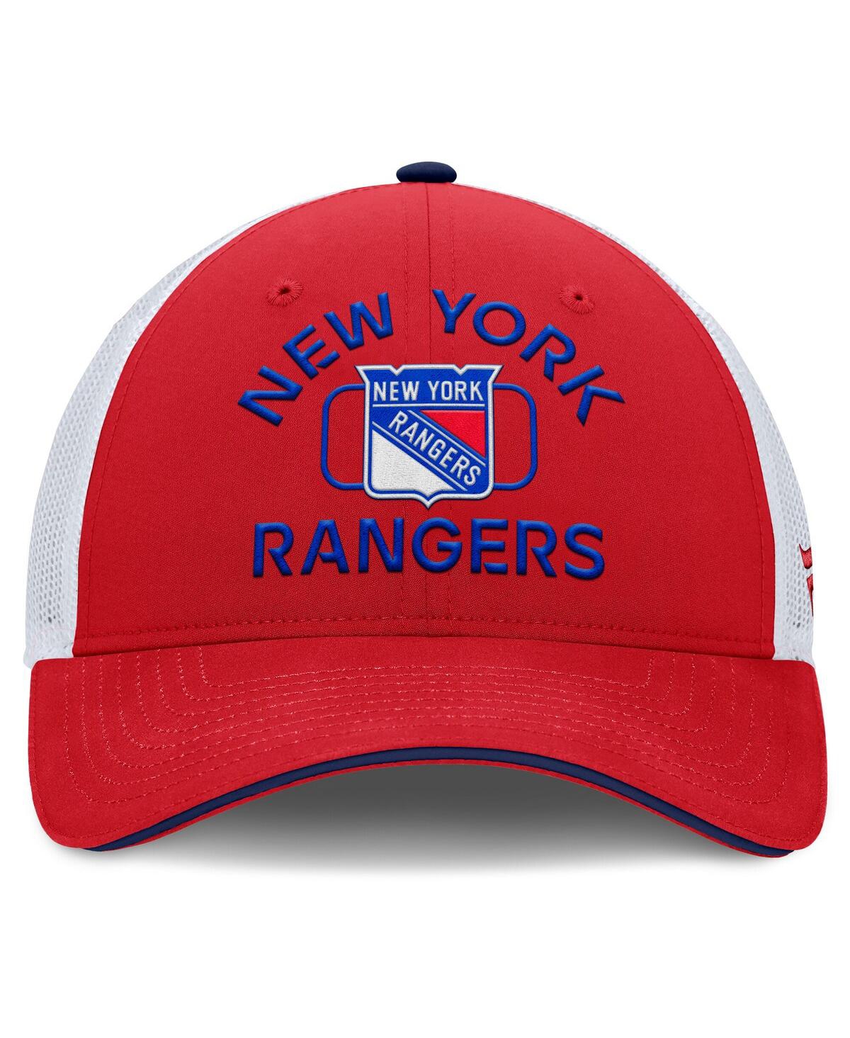 Fanatics Men's Red/white New York Rangers Authentic Pro Rink Trucker Hat In Red,white