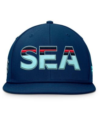 Men's Deep Sea Blue Seattle Kraken Authentic Pro Rink Snapback Hat