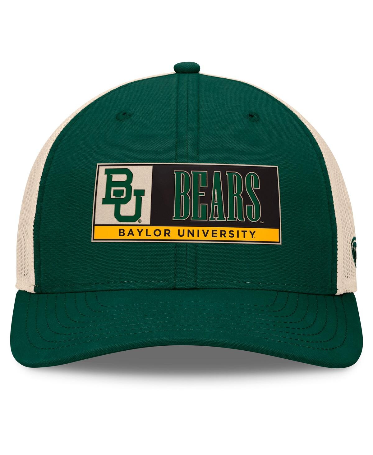 Top Of The World Men's Green/natural Baylor Bears Bennett Trucker Adjustable Hat In Green,natural