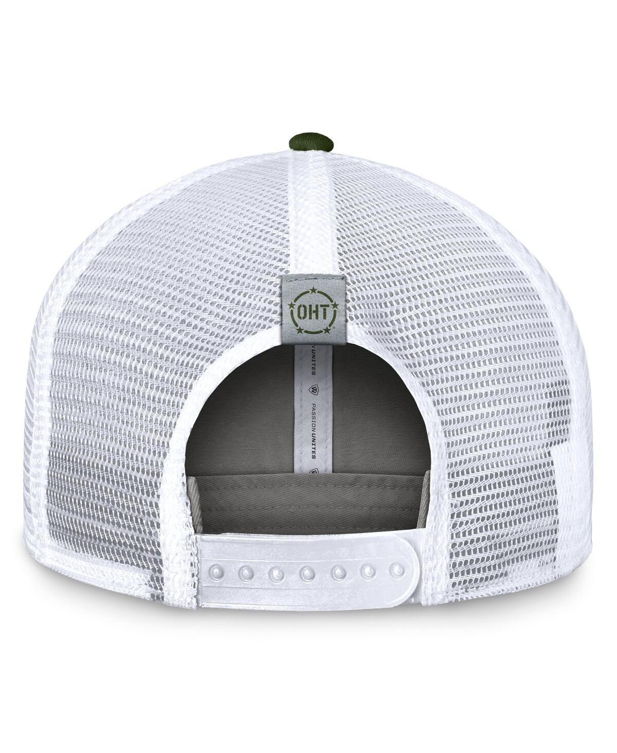 Top Of The World Men's Gray/green Clemson Tigers Oht Military Appreciation Badge Trucker Adjustable Hat In Gray,green