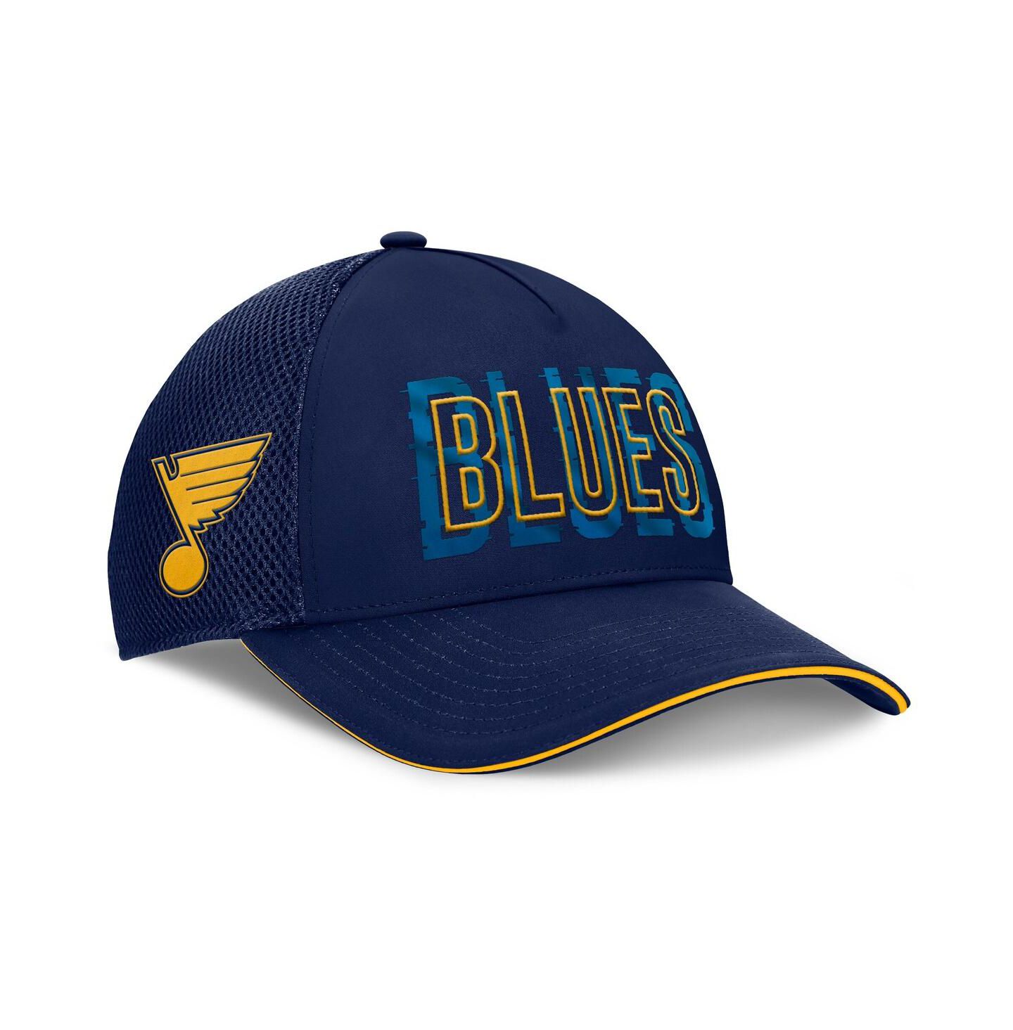 Мужская кепка Fanatics Navy St. Louis Blues Fundamental Flex Hat — фото 1