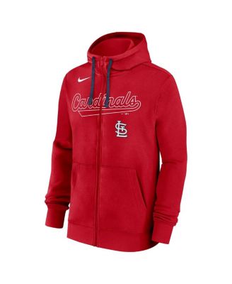 Men's Red St. Louis Cardinals Knockout Script Full-Zip Hoodie