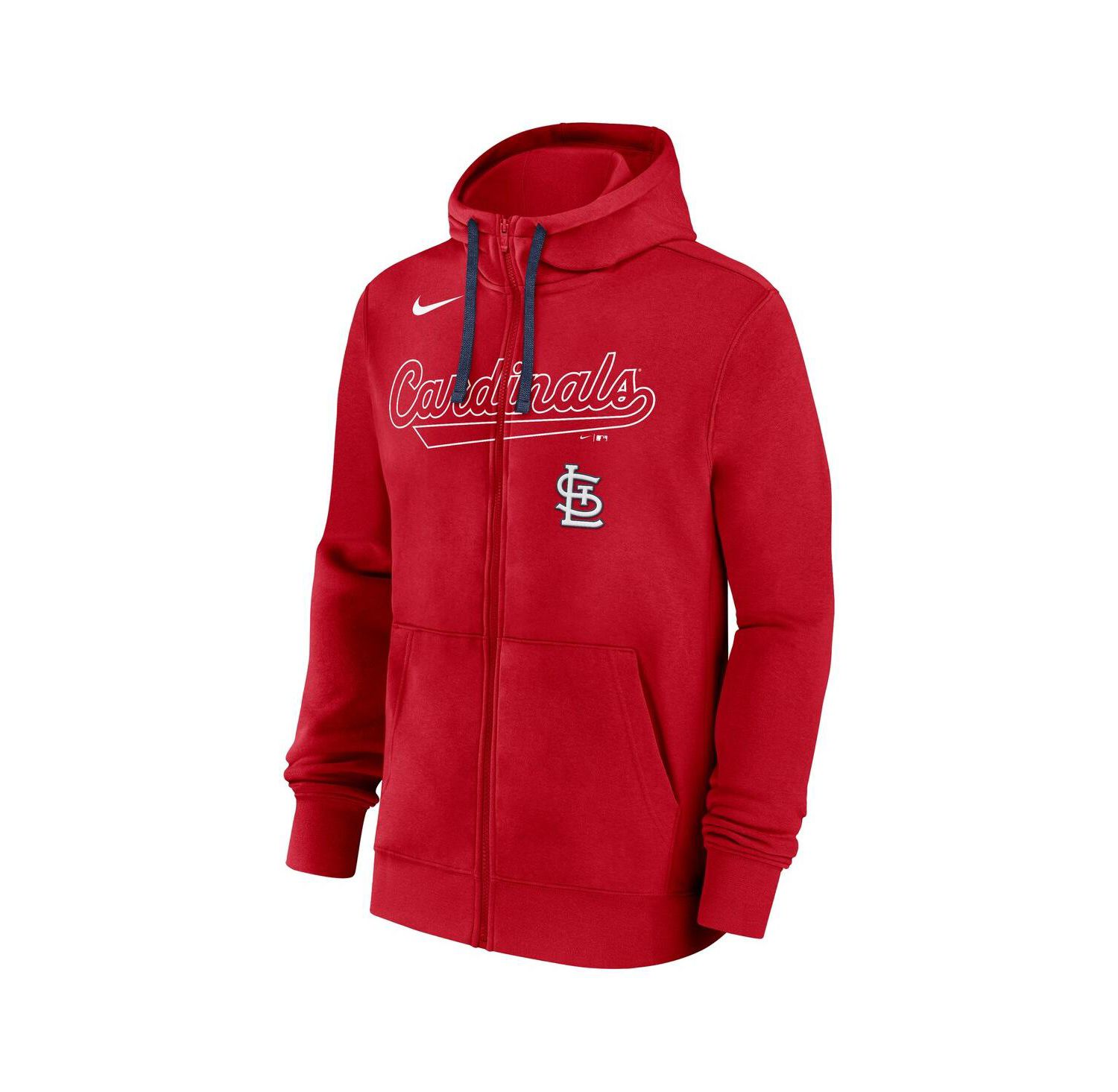 Men's Red St. Louis Cardinals Knockout Script Full-Zip Hoodie
