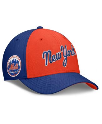 Nike - Men's Royal/Orange New York Mets Rise Swoosh Performance Flex Hat