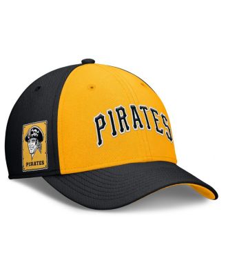 Nike - Men's Black/Gold Pittsburgh Pirates Rise Swoosh Performance Flex Hat
