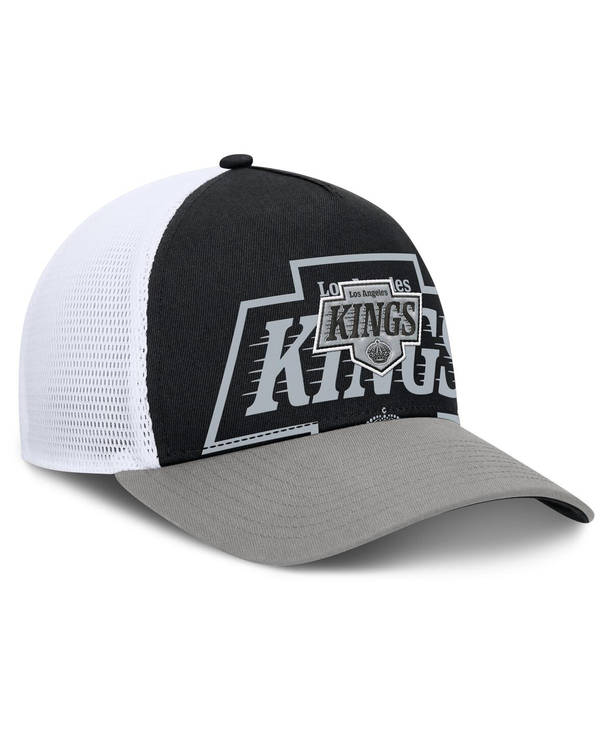 Fanatics Men's Black/silver Los Angeles Kings Authentic Pro A-frame Rink Adjustable Hat In Black,silver