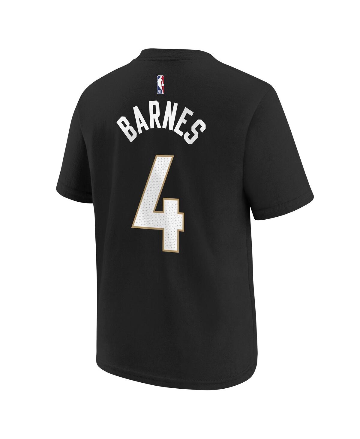 Nike Big Boys And Girls Scottie Barnes Black Toronto Raptors 2024/25 City Edition Name Number T-shirt In Black