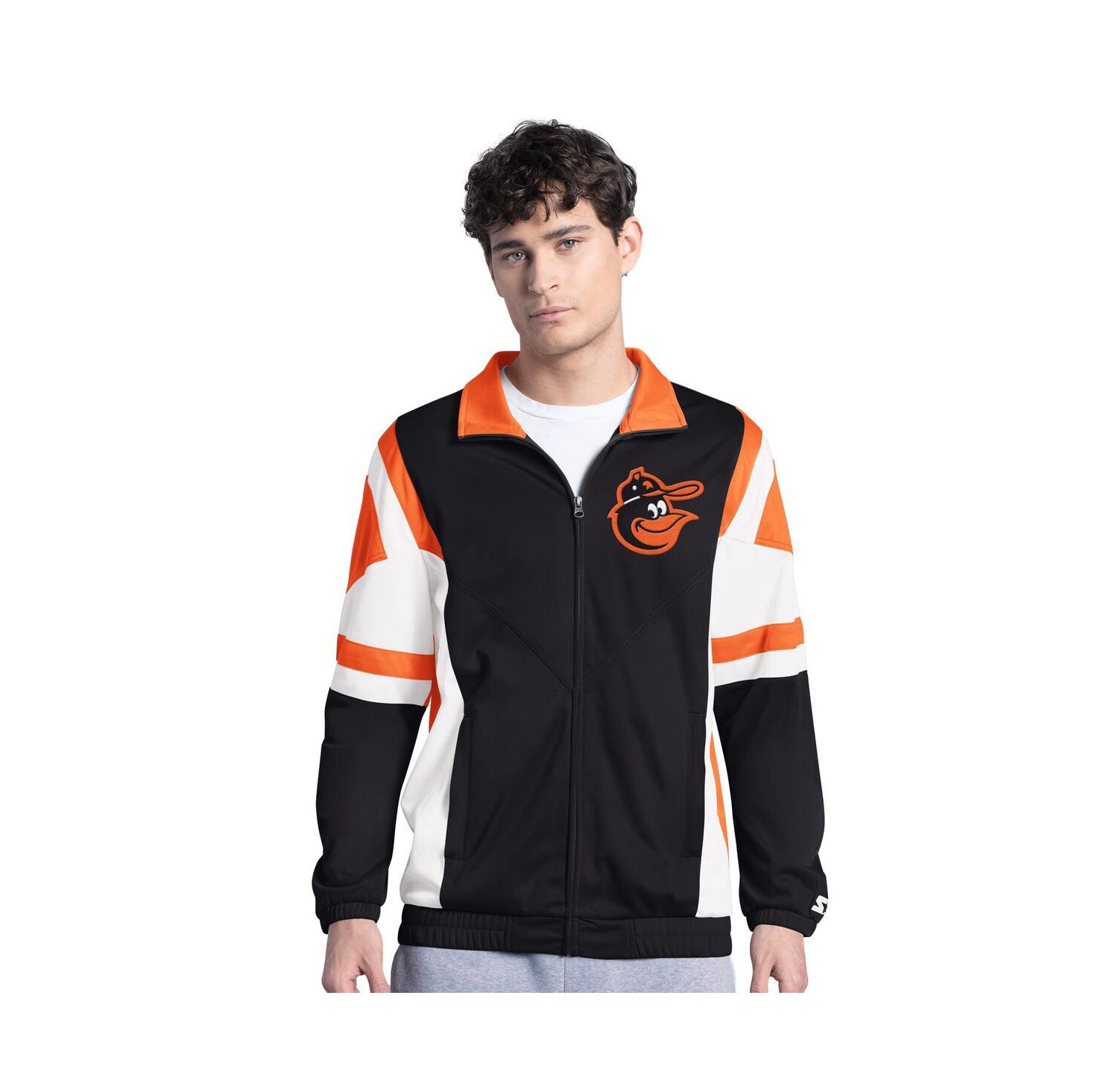 Men's Black/Orange Baltimore Orioles Contender Tricot Full-Zip Track Jacket