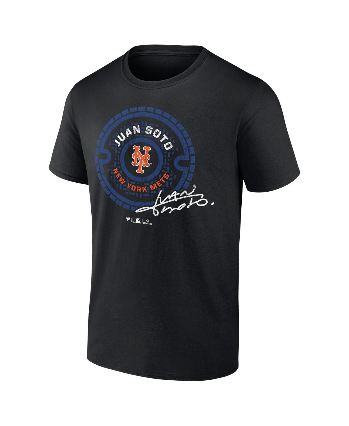 Fanatics Men's Juan Soto Black New York Mets Seal Logo T-shirt In Black