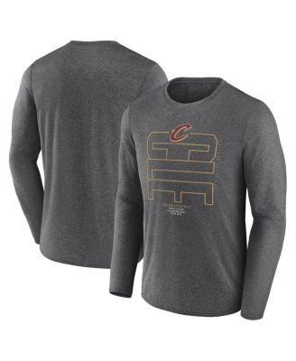 Fanatics - Men's Heather Charcoal Cleveland Cavaliers Game Point Long Sleeve T-Shirt