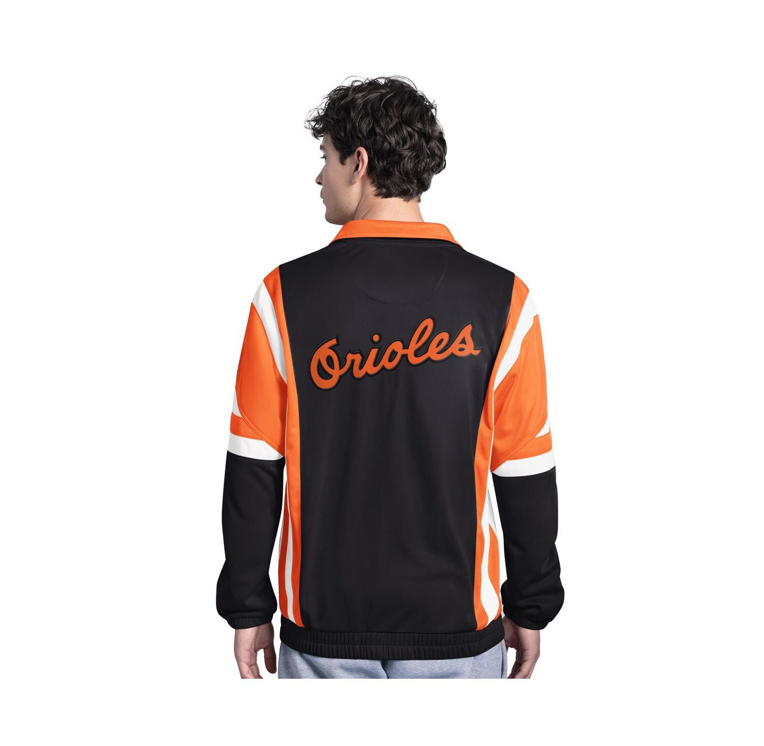 Men's Black/Orange Baltimore Orioles Contender Tricot Full-Zip Track Jacket
