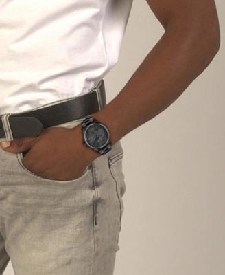 Men's Le Croc Ionic Plated Black Steel Bracelet Watch, 43mm