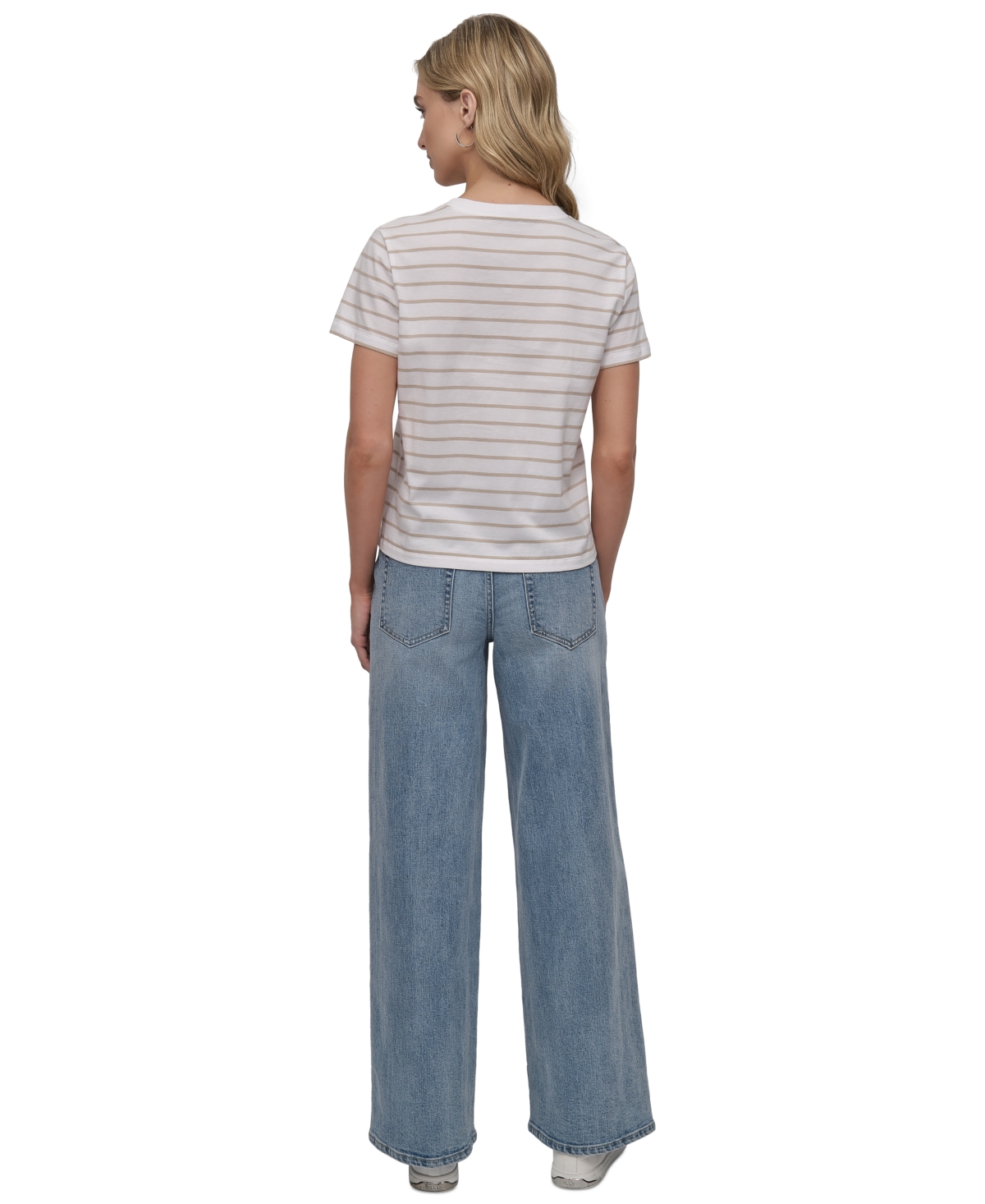 DKNY JEANS PETITE STRIPED CREWNECK T-SHIRT 