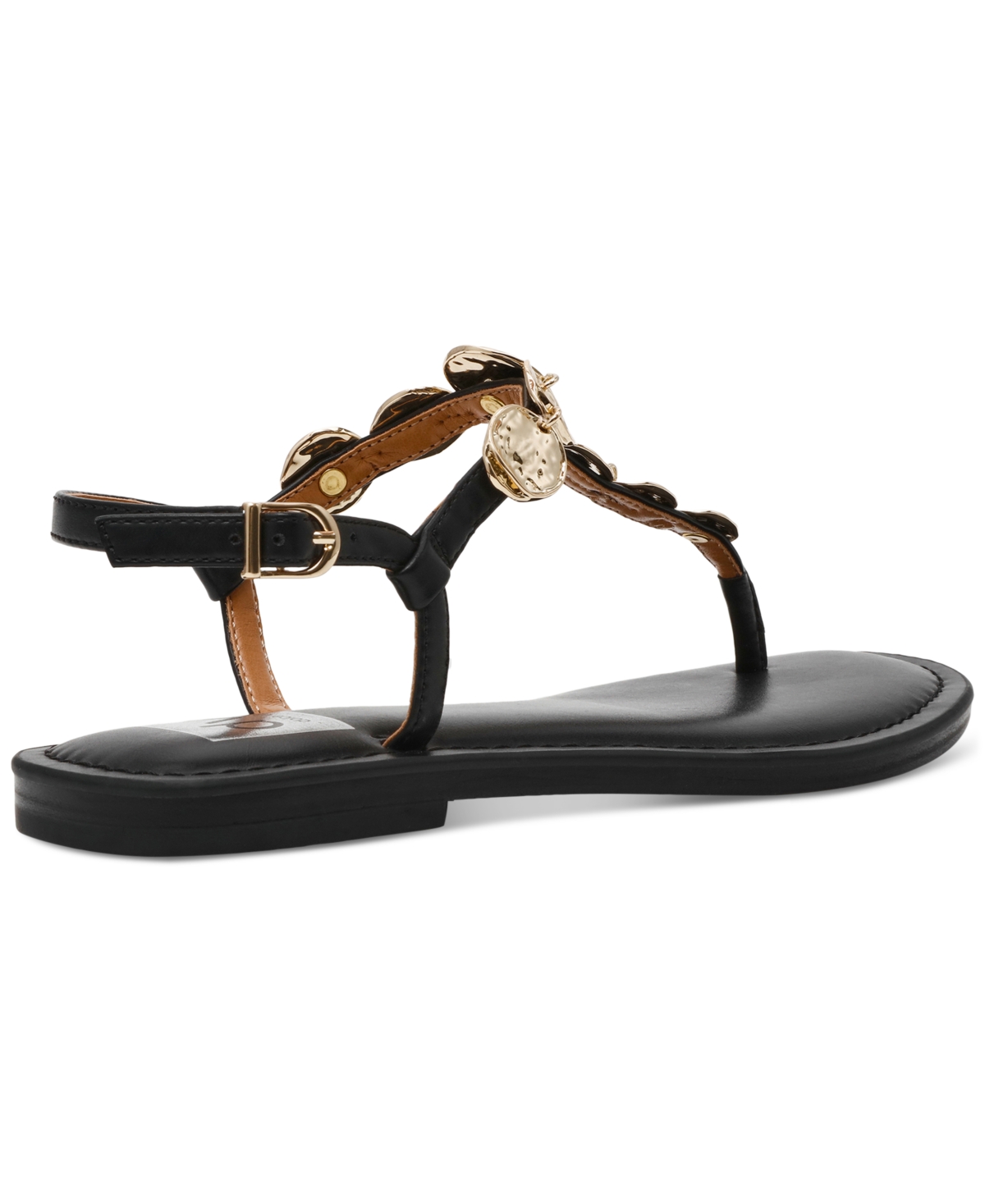 Shop Dv Dolce Vita Women's Jaime Embellished Jewelry T-strap Flat Sandals In Black