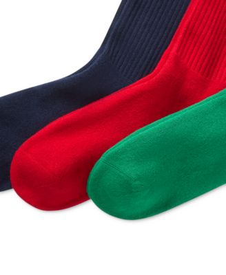 3 Pack Ribbed Cushion Foot Crew Men's Socks